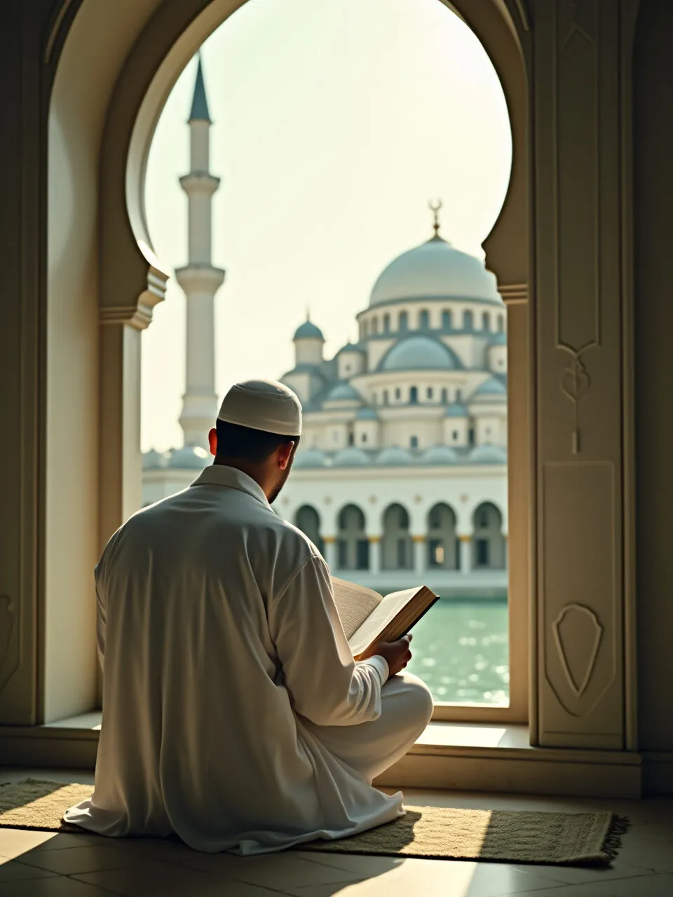 A peaceful islamicthemed scene featuring a muslim __18087